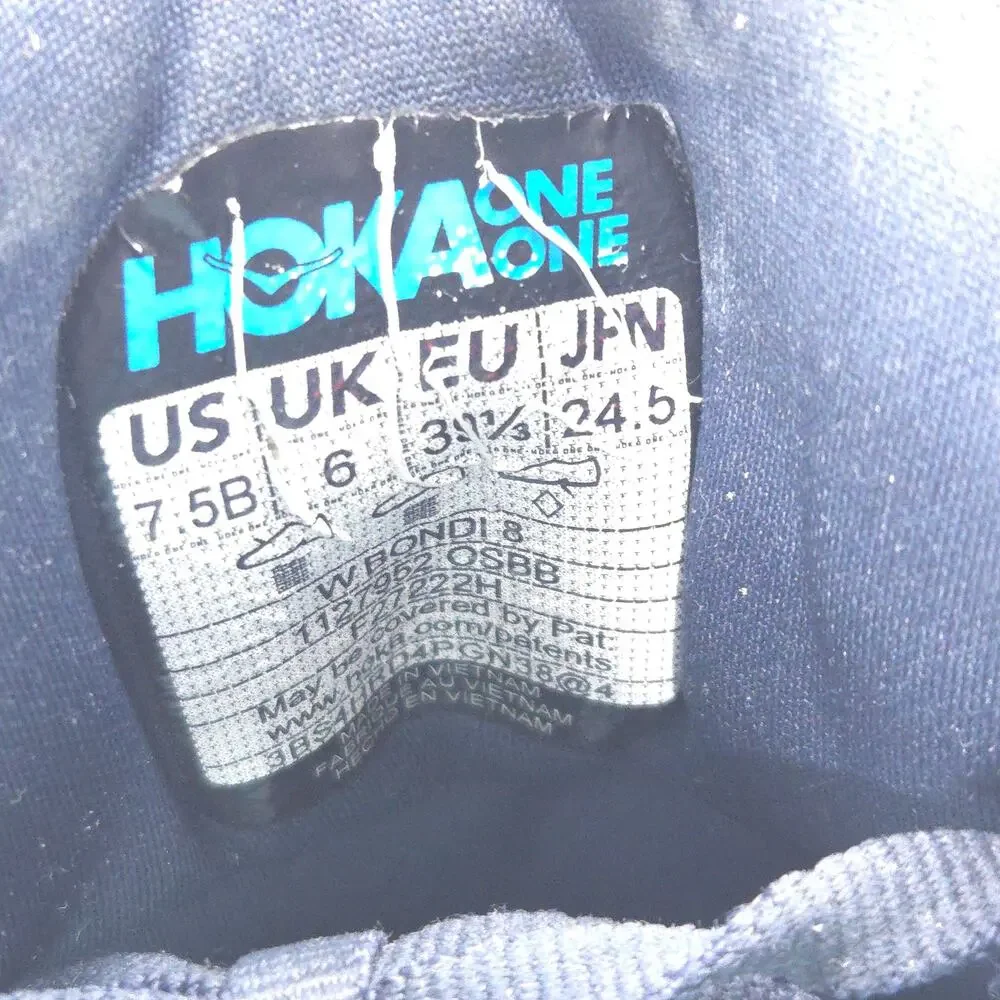 Hoka One One Bondi 8 Athletic Running Shoe Womens Size 7.5 F27222H Blue